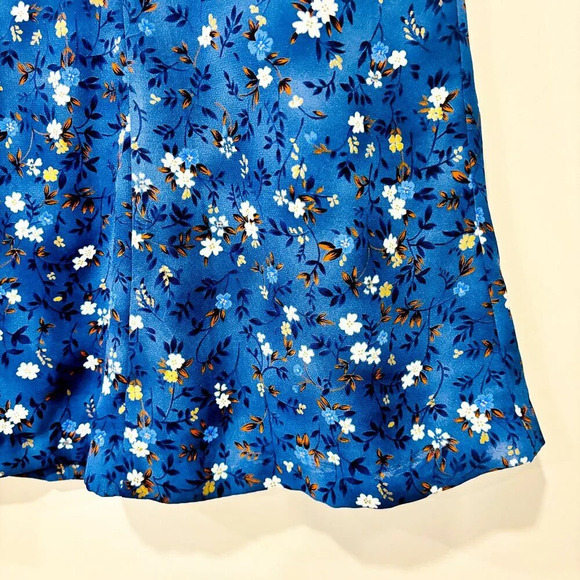 ÉMOTIONS EXCLUSIF Vintage Blue floral high-waist midi skirt | Retro feminine * - Picture 6 of 8